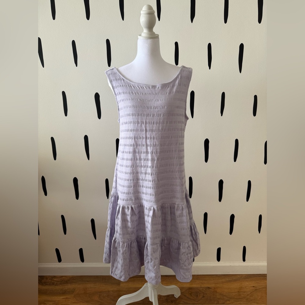 Anthropologie Lavender Sleeveless Tiered Sundress with Open Back